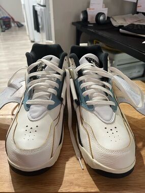 Nike White Black Blue Gold Athletic Shoes